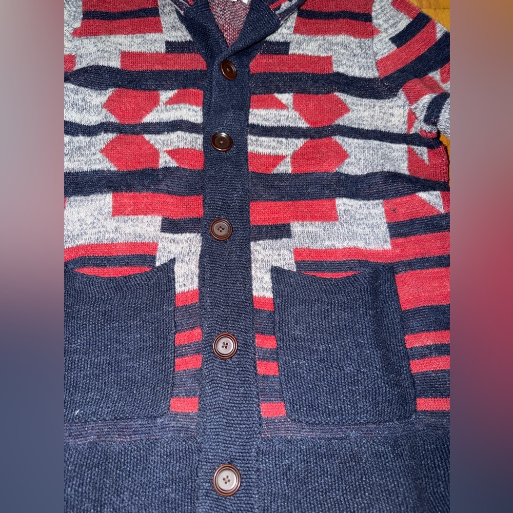 Lucky Brand Shawl Collar Cardigan in Navy, Red, Gray - Picture 2 of 7